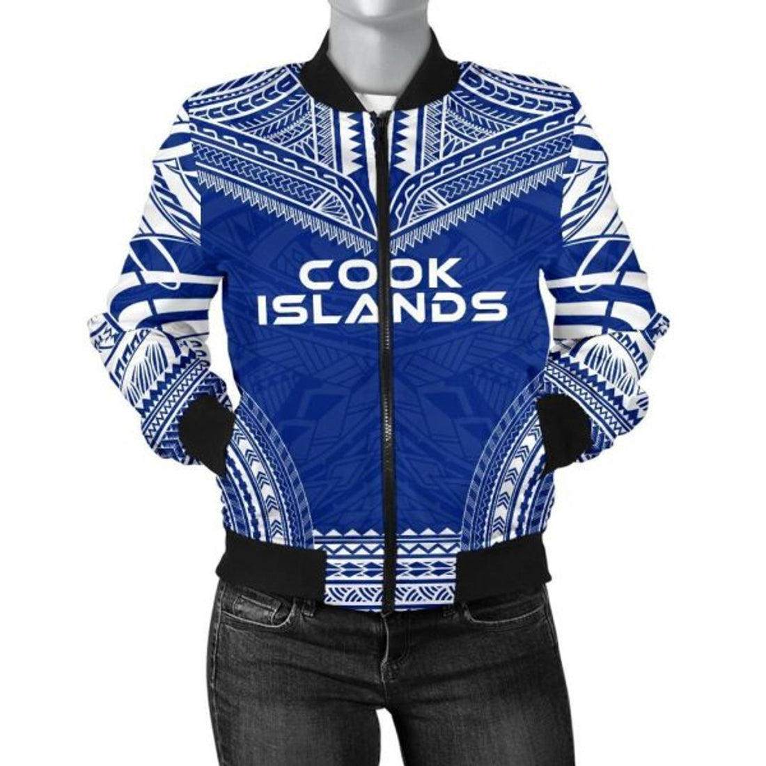 FUNSTUFFPRINT Bomber Jacket Cook Islands Flag Polynesian Chief - 3D Bomber Jacket