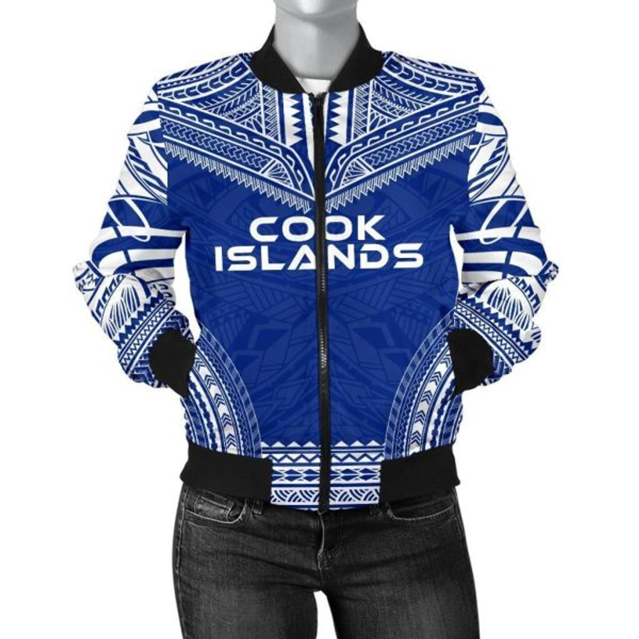 FUNSTUFFPRINT Bomber Jacket Cook Islands Flag Polynesian Chief - 3D Bomber Jacket
