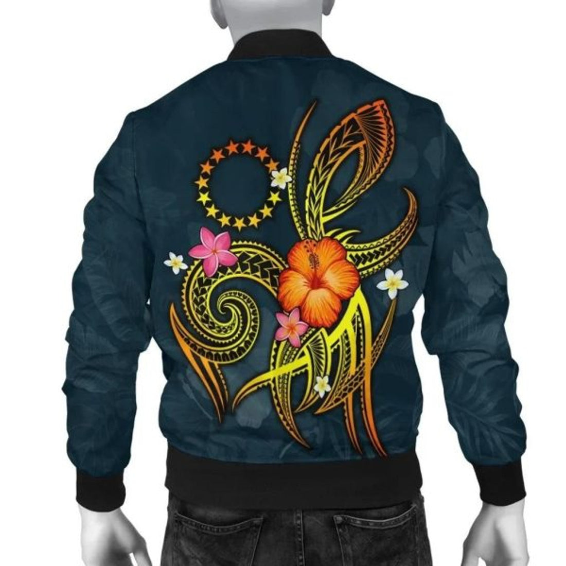 FUNSTUFFPRINT Bomber Jacket Cook Islands Polynesian Personalised - Legend of Cook Islands (Blue) 3D Bomber Jacket