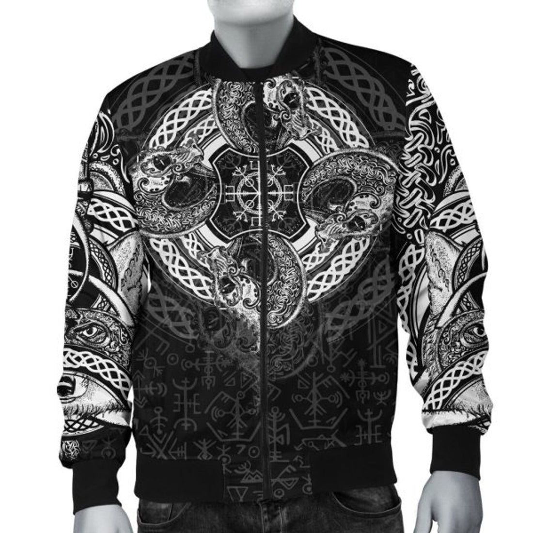FUNSTUFFPRINT Bomber Jacket - Dragon Celtic 3D Bomber Jacket