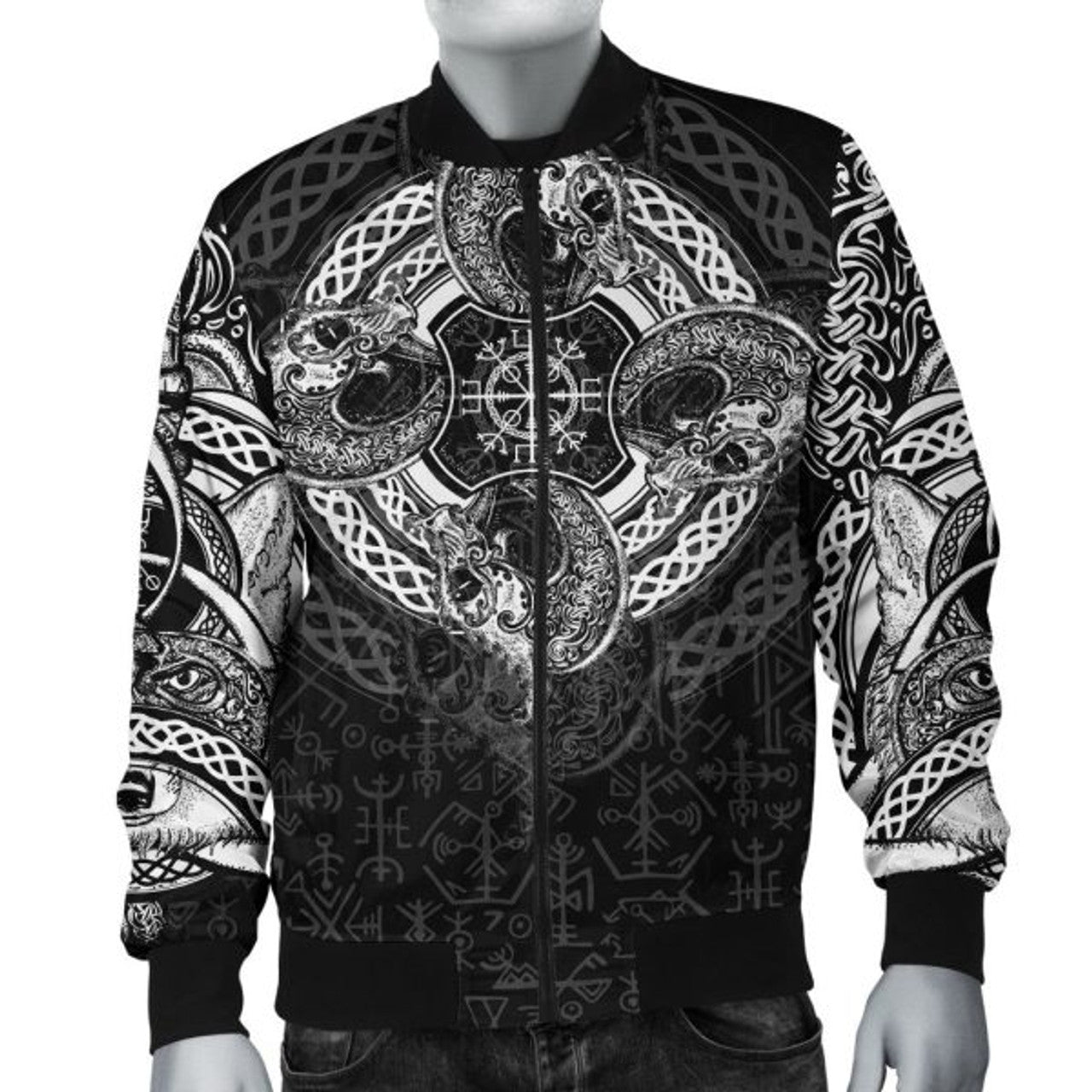 FUNSTUFFPRINT Bomber Jacket - Dragon Celtic 3D Bomber Jacket
