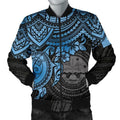 FUNSTUFFPRINT Bomber Jacket Federated States Of Micronesia - Blue Turtle 3D Bomber Jacket