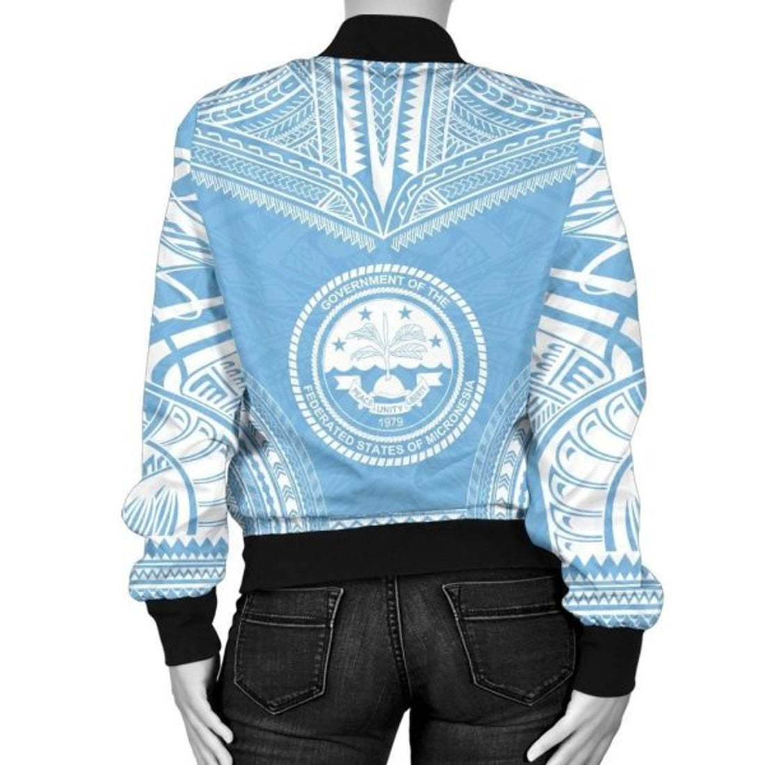FUNSTUFFPRINT Bomber Jacket Federated States Of Micronesia Flag Polynesian Chief 3D Bomber Jacket