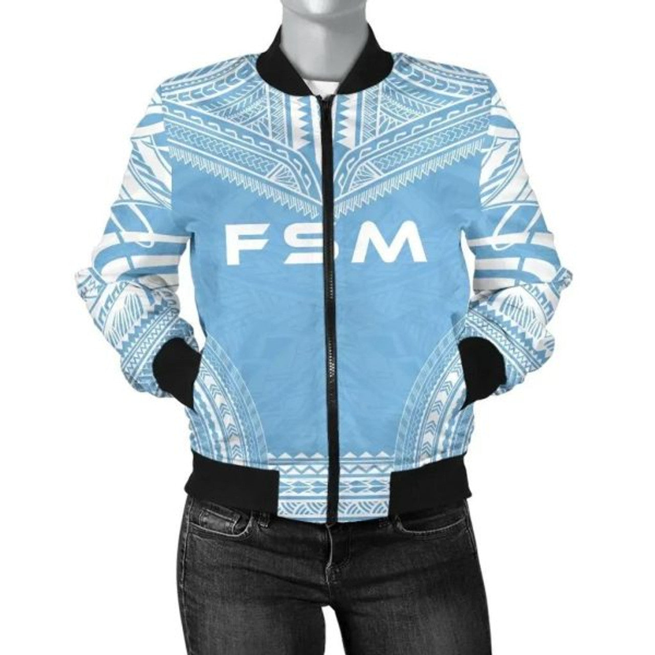 FUNSTUFFPRINT Bomber Jacket Federated States Of Micronesia Flag Polynesian Chief 3D Bomber Jacket