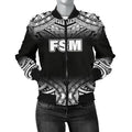 FUNSTUFFPRINT Bomber Jacket Federated States Of Micronesia - Fog Black Style 3D Bomber Jacket