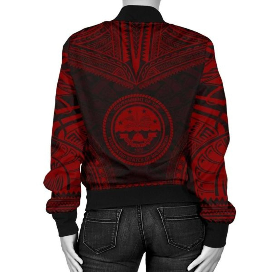 FUNSTUFFPRINT Bomber Jacket Federated States Of Micronesia Polynesian Chief - Red Version 3D Bomber Jacket