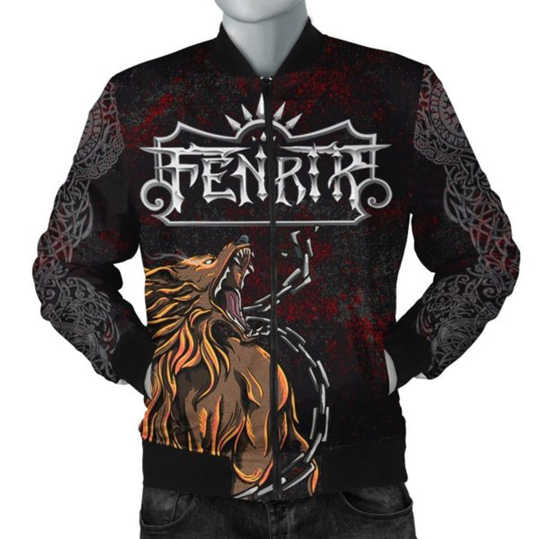 FUNSTUFFPRINT Bomber Jacket - Fenrir Art 3D Bomber Jacket