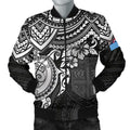 FUNSTUFFPRINT Bomber Jacket Fiji Polynesian - White Turtle 3D Bomber Jacket