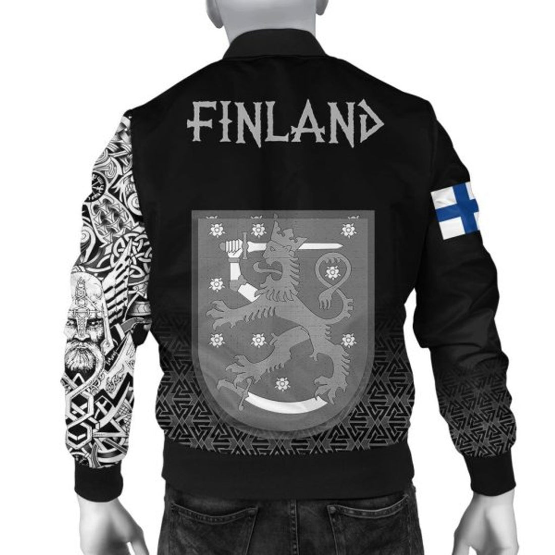 FUNSTUFFPRINT Bomber Jacket - Finland Coat Of Arms 3D Bomber Jacket
