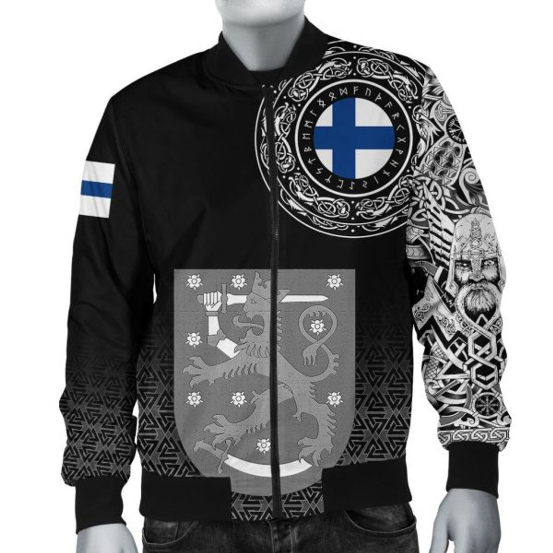 FUNSTUFFPRINT Bomber Jacket - Finland Coat Of Arms 3D Bomber Jacket