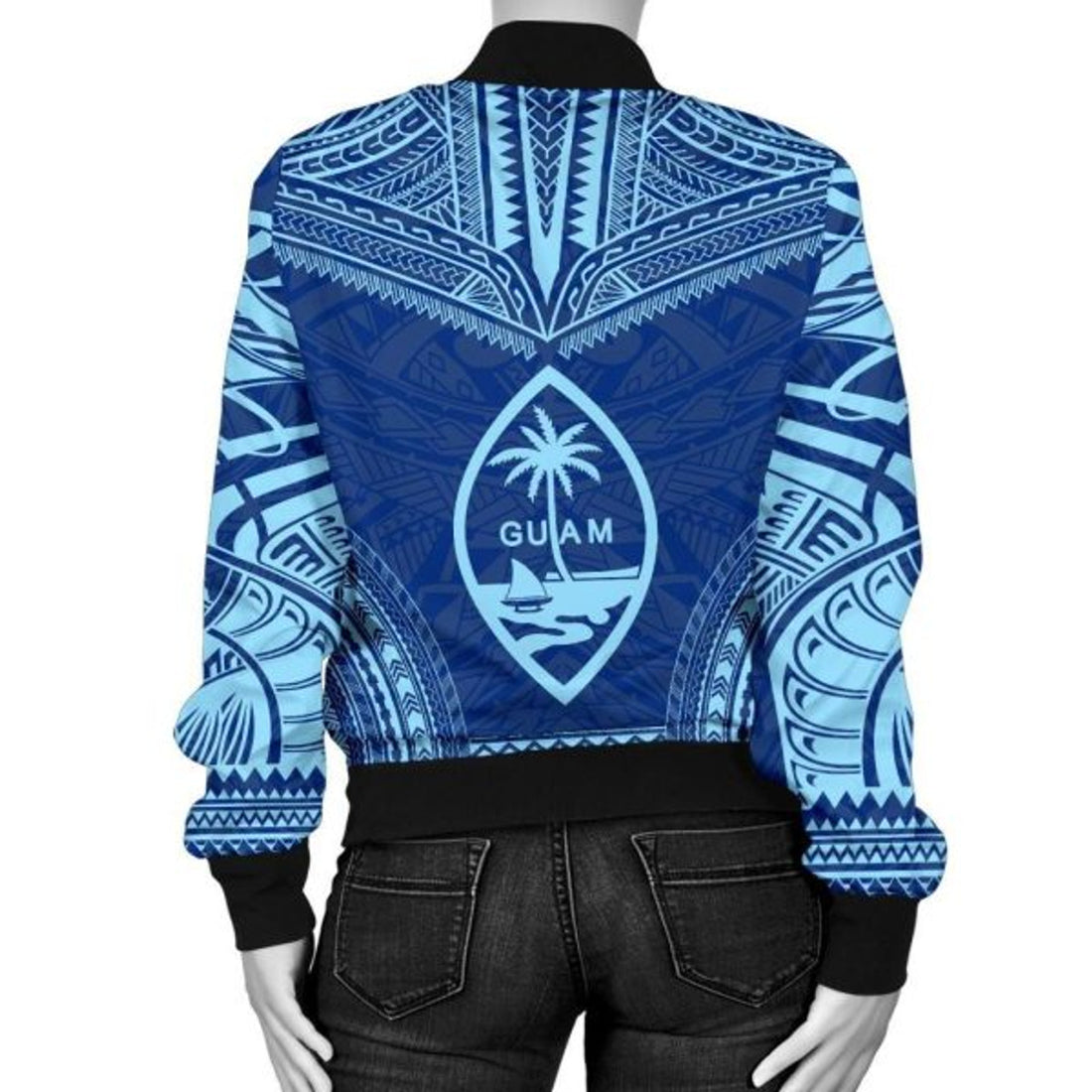 FUNSTUFFPRINT Bomber Jacket Guam Flag Polynesian Chief 3D Bomber Jacket