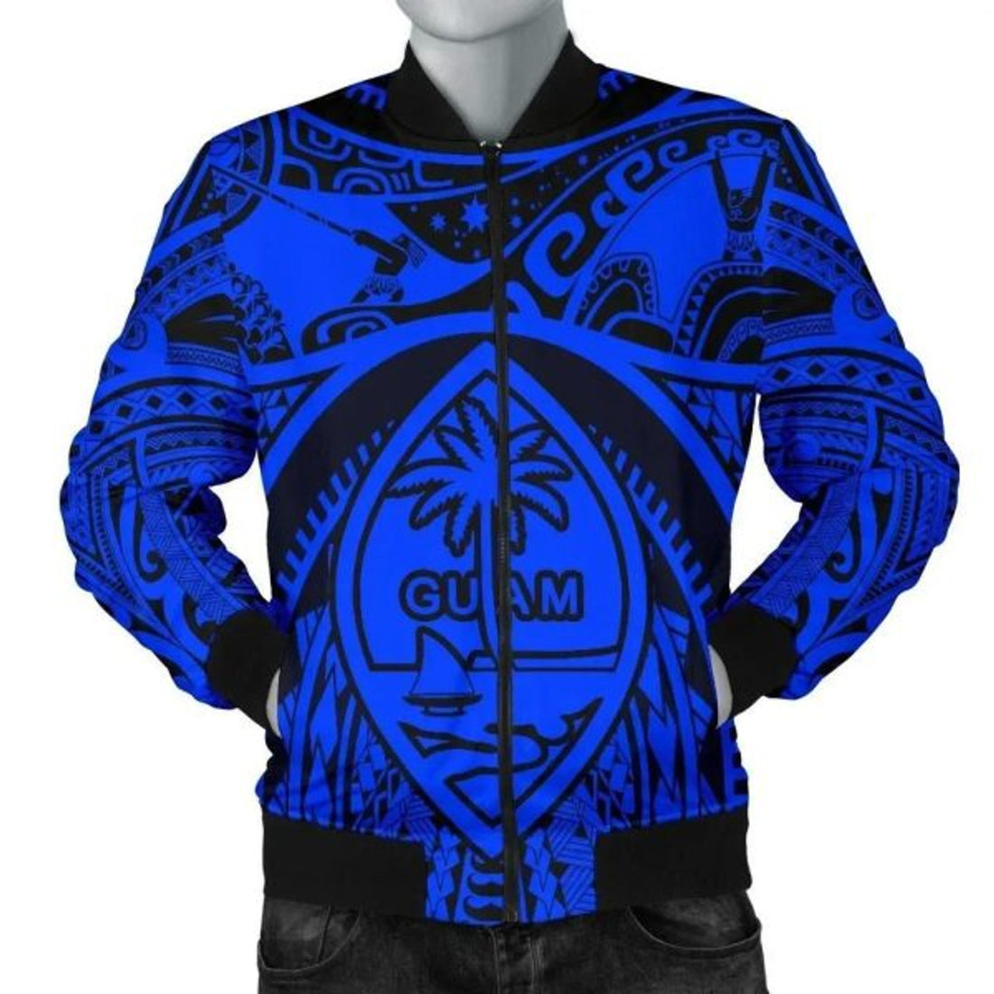 FUNSTUFFPRINT Bomber Jacket Guam Flag, Seal with Maui Moana Tattoo 3D Bomber Jacket