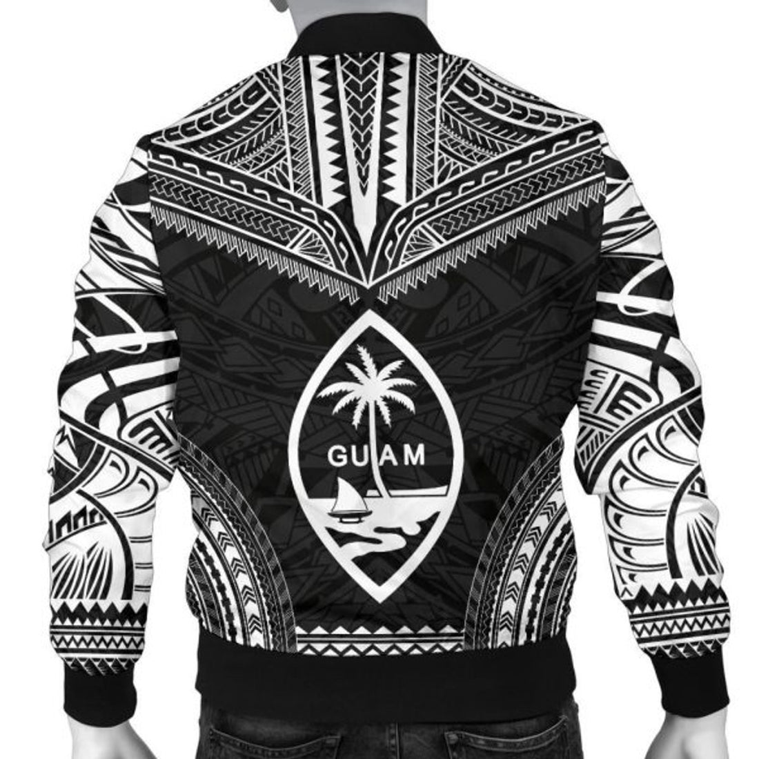 FUNSTUFFPRINT Bomber Jacket Guam Polynesian Chief - Black Version 3D Bomber Jacket