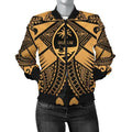 FUNSTUFFPRINT Bomber Jacket Guam Polynesian - Guam Gold Seal with Polynesian Tattoo 3D Bomber Jacket