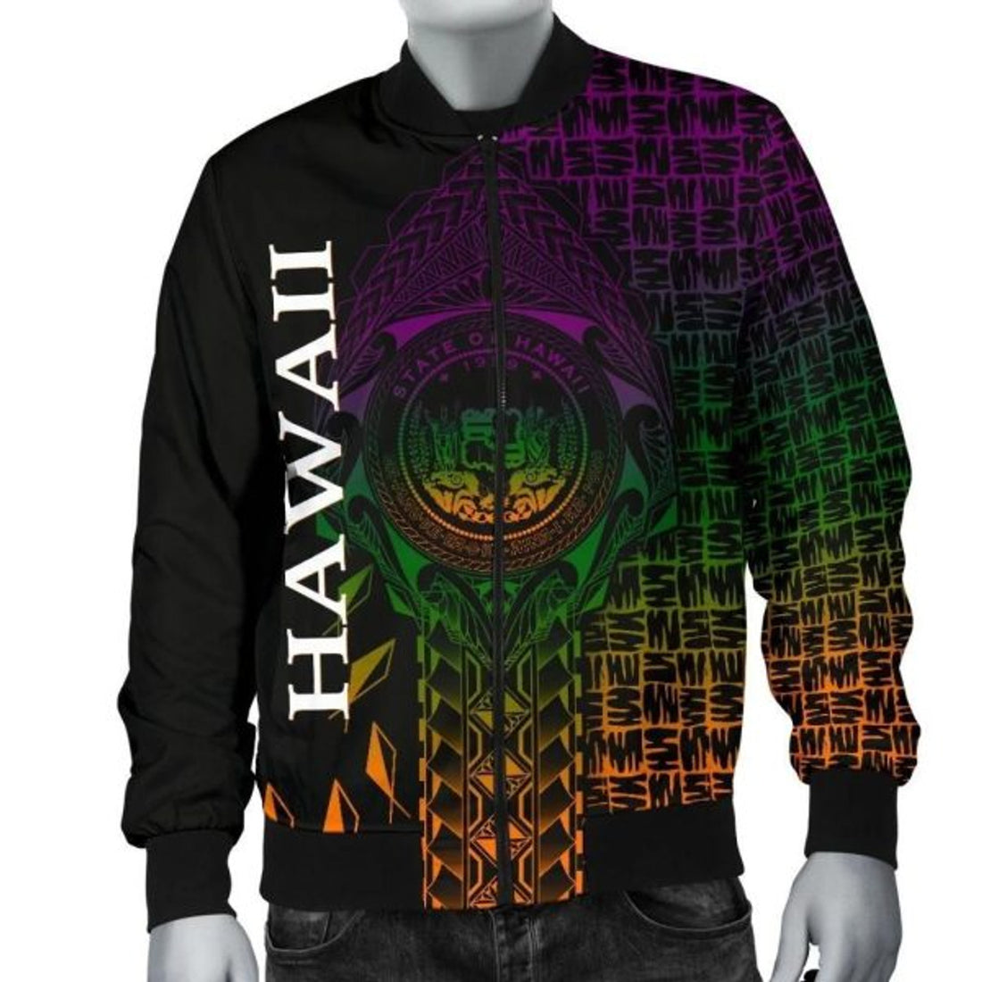 FUNSTUFFPRINT Bomber Jacket Hawaii Hawaii Seal Rocket Style 3D Bomber Jacket
