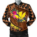 FUNSTUFFPRINT Bomber Jacket Hawaii Kanaka Maoli Personalised - Polynesian Hook And Hibiscus 3D Bomber Jacket