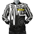 FUNSTUFFPRINT Bomber Jacket Hawaii - Kanaka Maoli With Polynesian Pattern In Heartbeat Style (Black,White) 3D Bomber Jacket