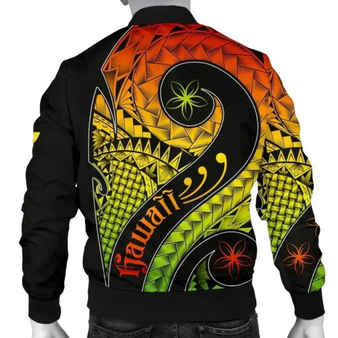FUNSTUFFPRINT Bomber Jacket Hawaii Personalised - Hawaii Polynesian Decorative Patterns 3D Bomber Jacket