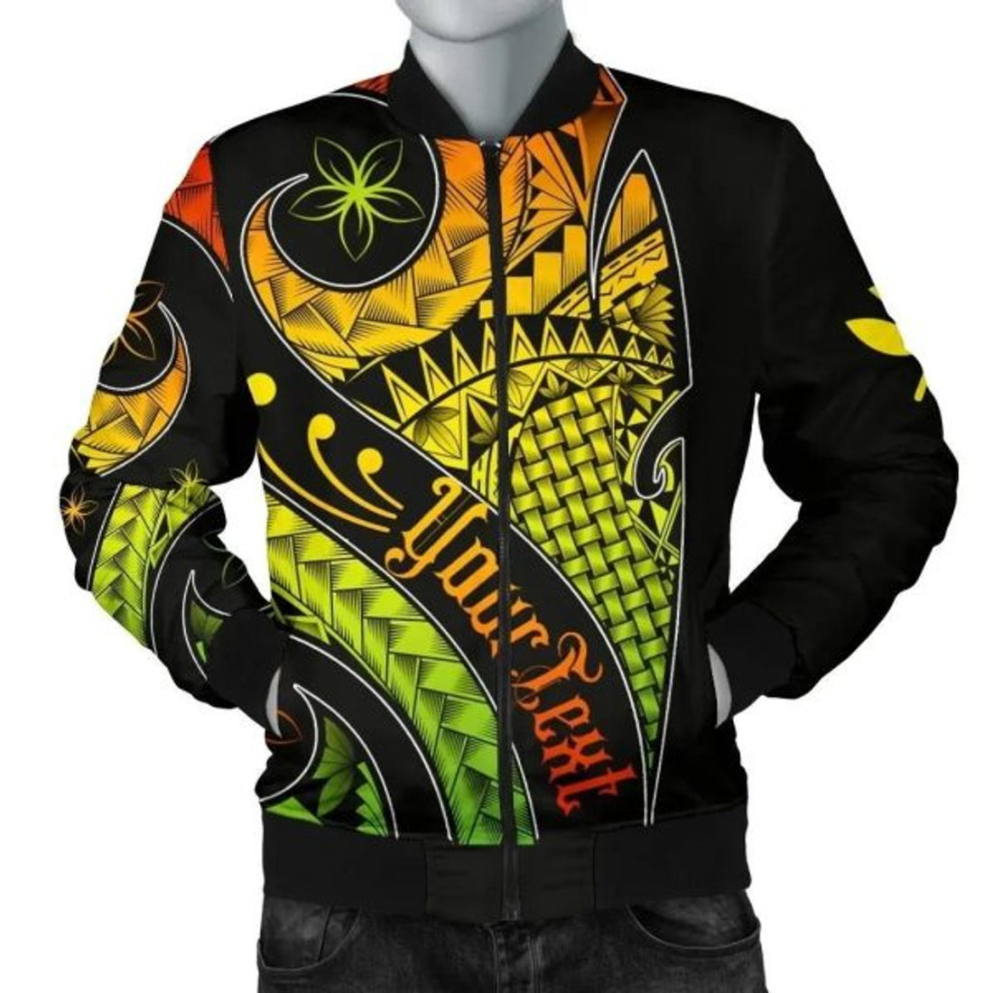 FUNSTUFFPRINT Bomber Jacket Hawaii Personalised - Hawaii Polynesian Decorative Patterns 3D Bomber Jacket