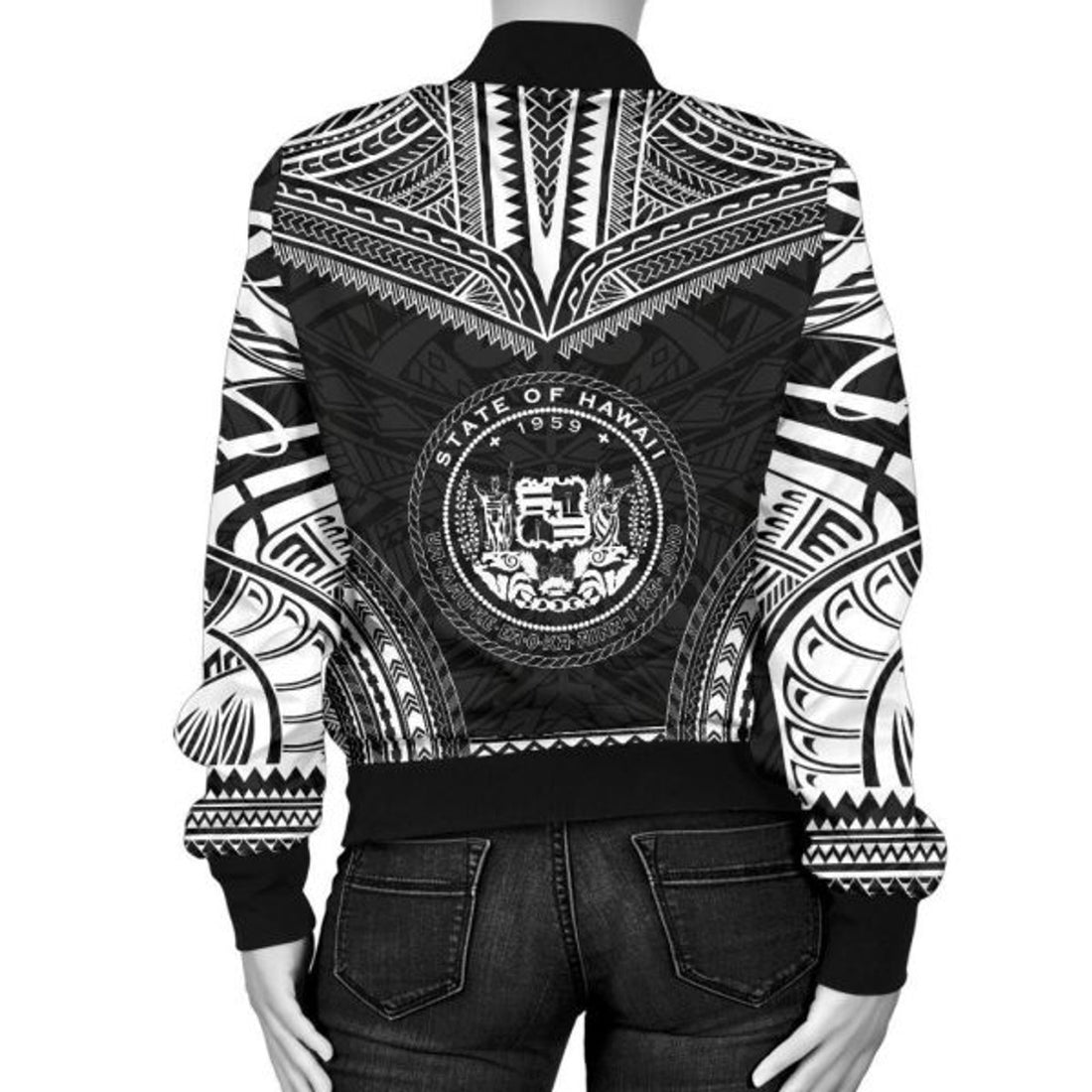 FUNSTUFFPRINT Bomber Jacket Hawaii Polynesian Chief - Black Version 3D Bomber Jacket