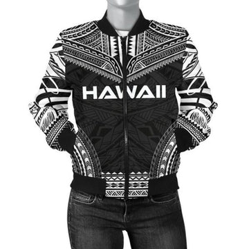 FUNSTUFFPRINT Bomber Jacket Hawaii Polynesian Chief - Black Version 3D Bomber Jacket