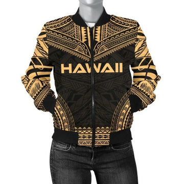 FUNSTUFFPRINT Bomber Jacket Hawaii Polynesian Chief - Gold Version 3D Bomber Jacket