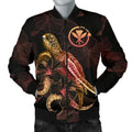 FUNSTUFFPRINT Bomber Jacket Hawaii Polynesian - Turtle With Blooming Hibiscus Gold 3D Bomber Jacket