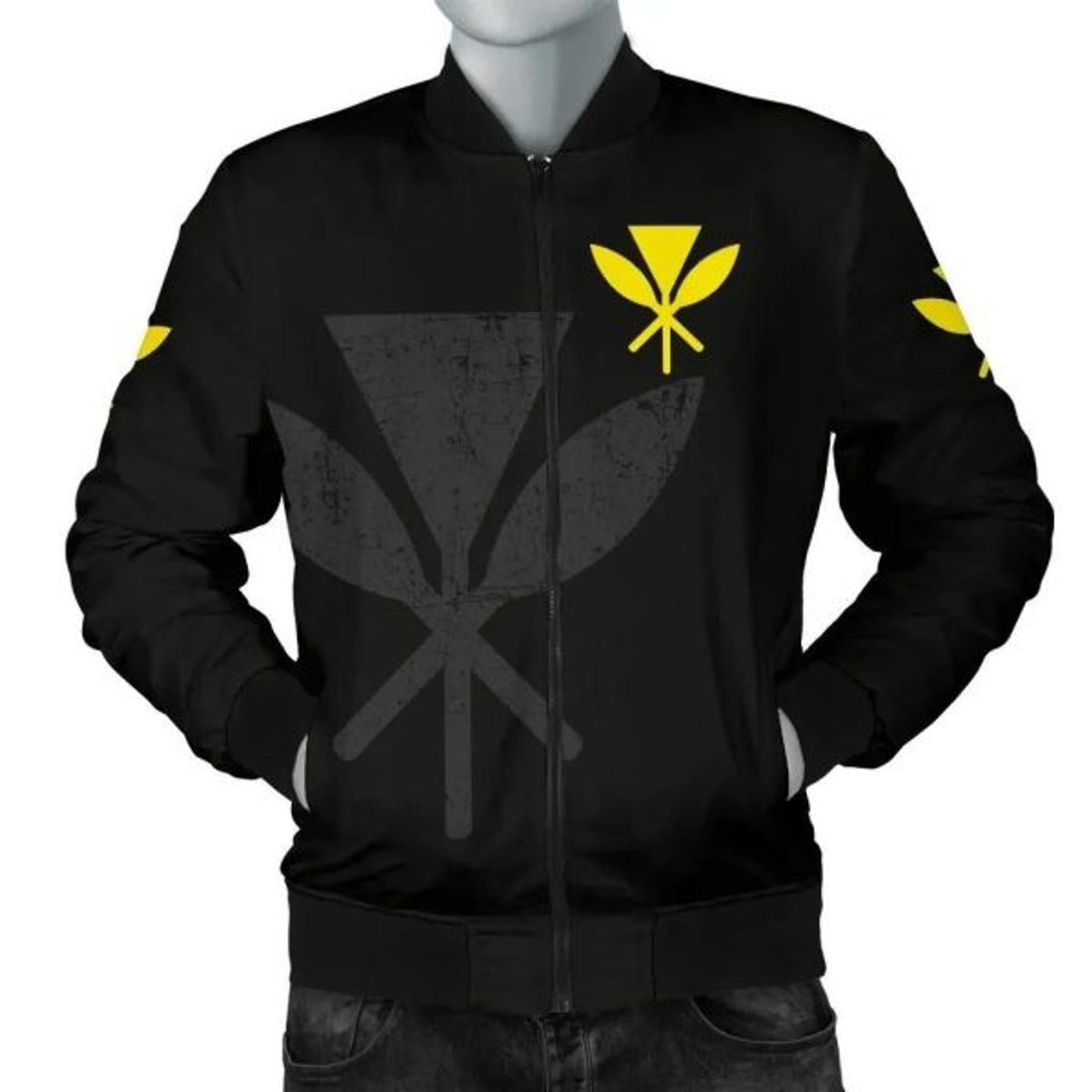 FUNSTUFFPRINT Bomber Jacket (Hawaiian) Kanaka Maoli 3D Bomber Jacket
