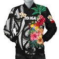 FUNSTUFFPRINT Bomber Jacket Tonga Coat Of Arms Polynesian With Hibiscus 3D Bomber Jacket