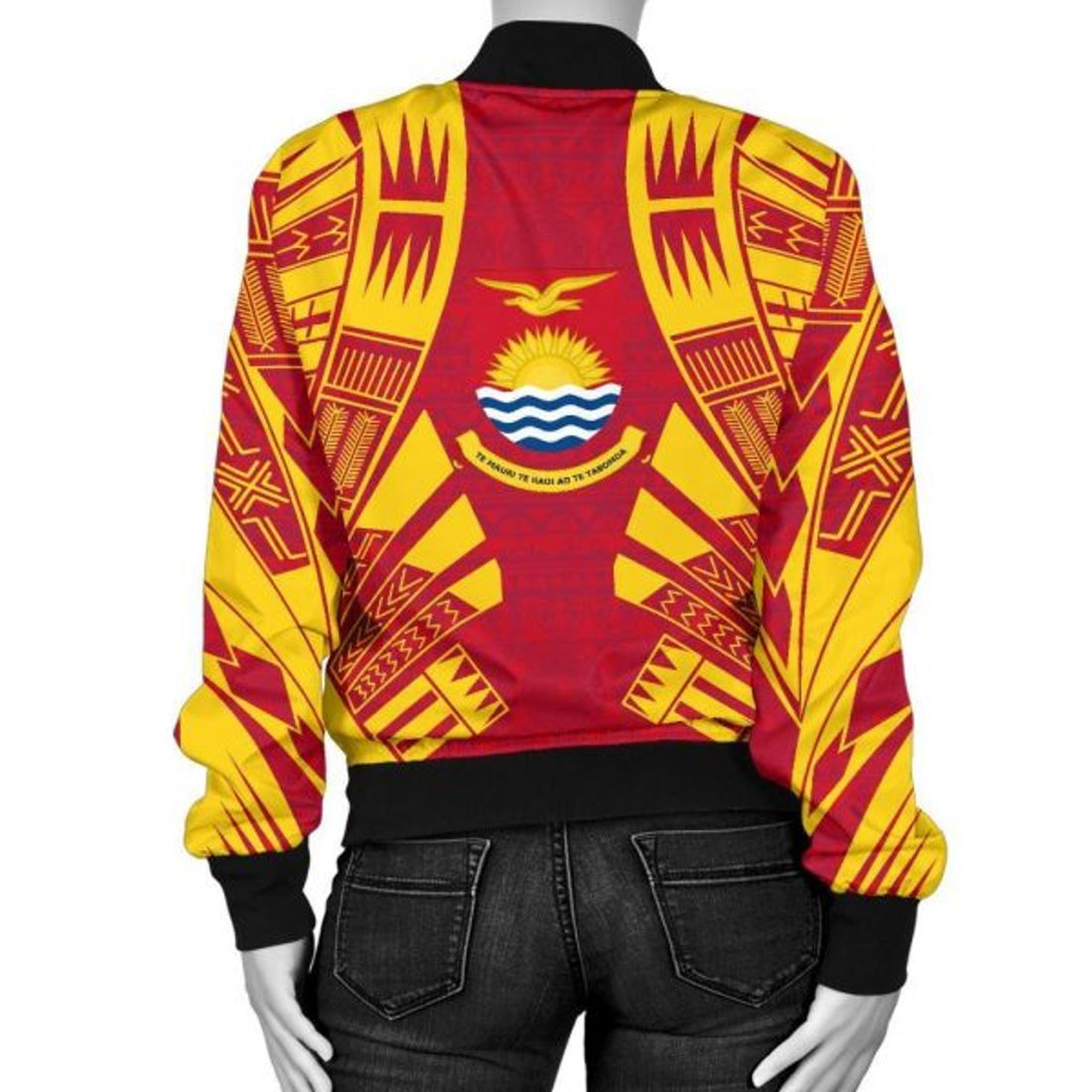 FUNSTUFFPRINT Bomber Jacket Kiribati Polynesian Tattoo Flag 3D Bomber Jacket