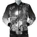 FUNSTUFFPRINT Bomber Jacket Marshall Islands Custom Personalised - Humpback Whale with Tropical Flowers (White) 3D Bomber Jacket