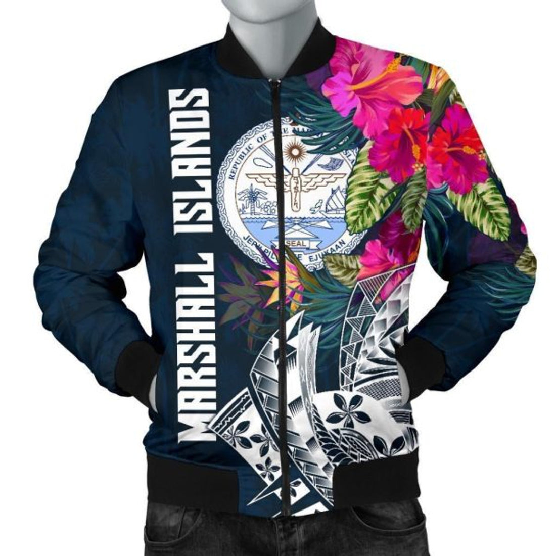 FUNSTUFFPRINT Bomber Jacket Marshall Islands - Marshall Islands Summer Vibes 3D Bomber Jacket