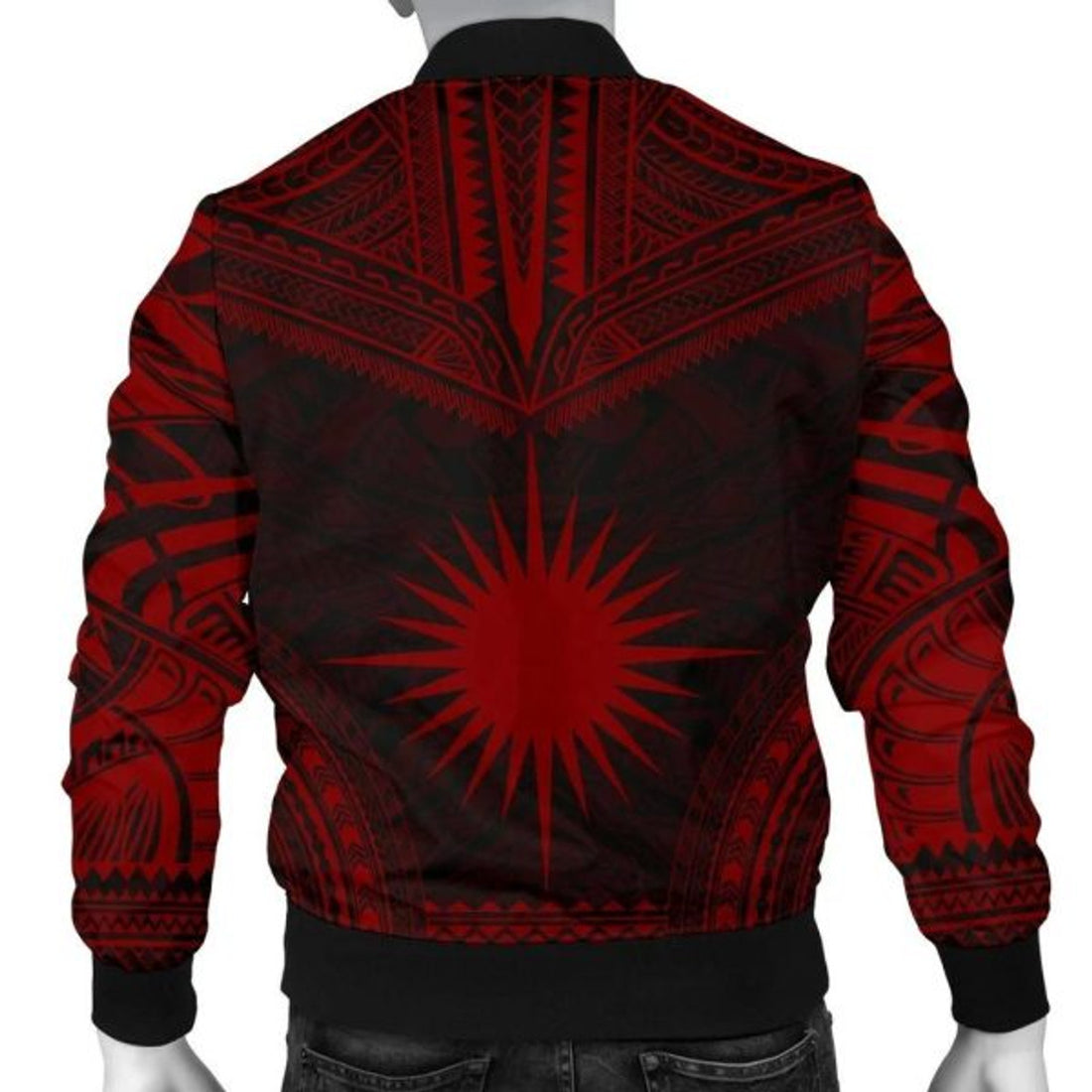 FUNSTUFFPRINT Bomber Jacket Marshall Islands Polynesian Chief - Red Version 3D Bomber Jacket