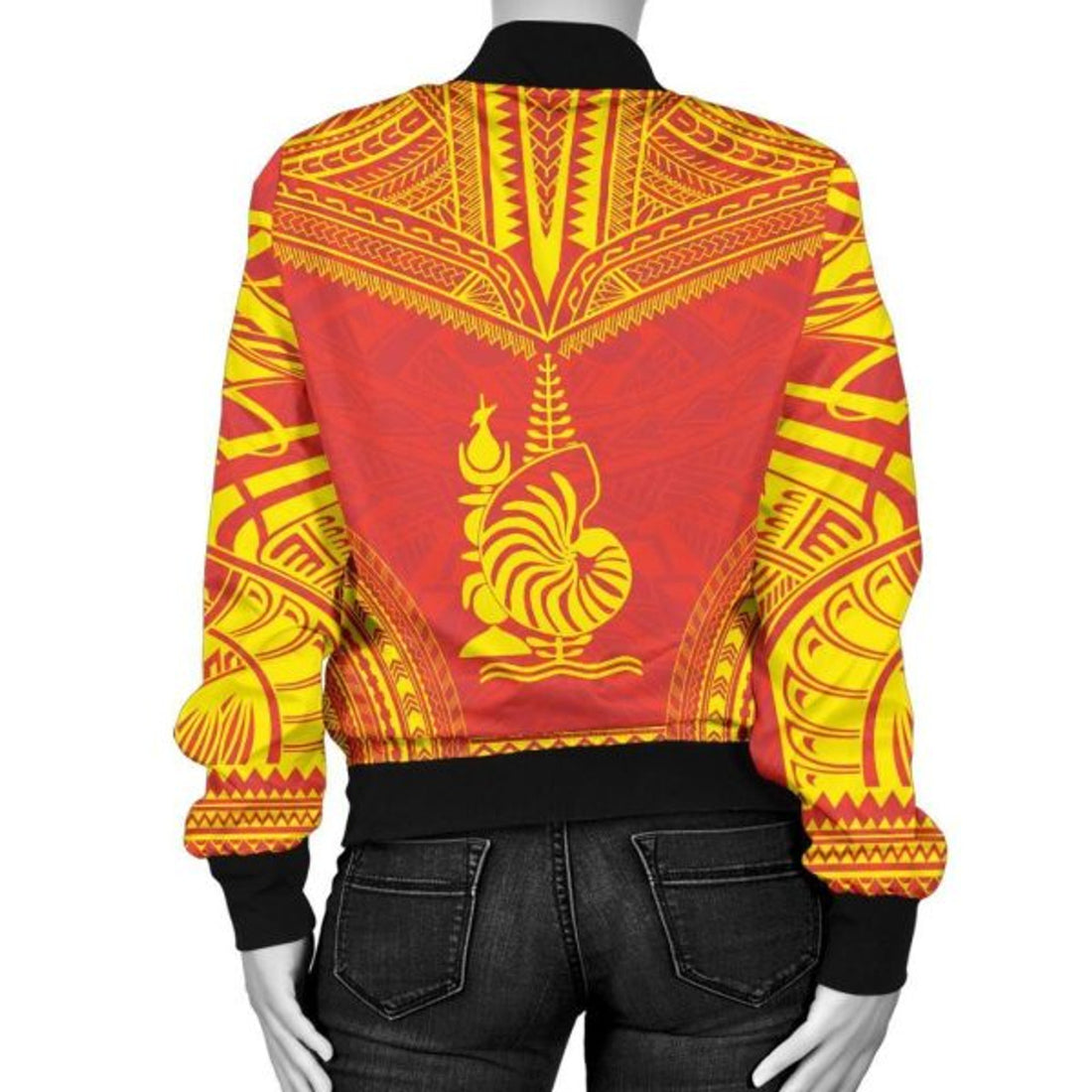 FUNSTUFFPRINT Bomber Jacket New Caledonia Flag Polynesian Chief 3D Bomber Jacket