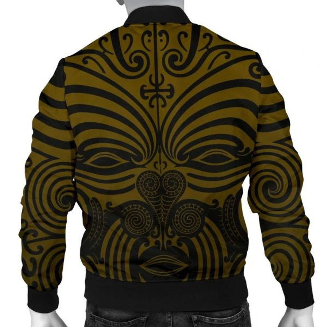 FUNSTUFFPRINT Bomber Jacket New Zealand - Maori Mask Pullover Yellow 3D Bomber Jacket