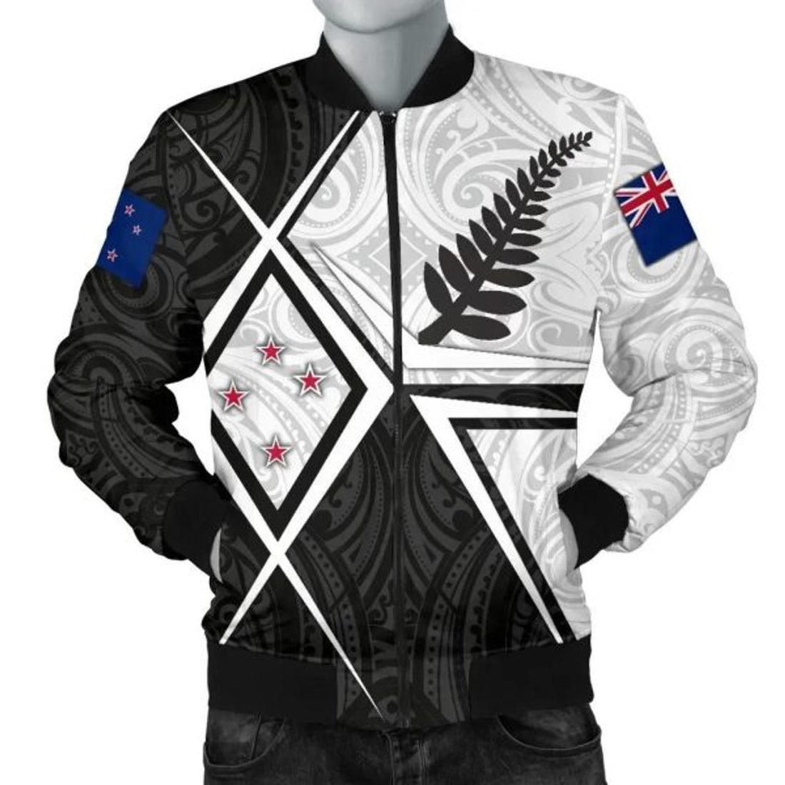 FUNSTUFFPRINT Bomber Jacket New Zealand New Zealand Legend 3D Bomber Jacket