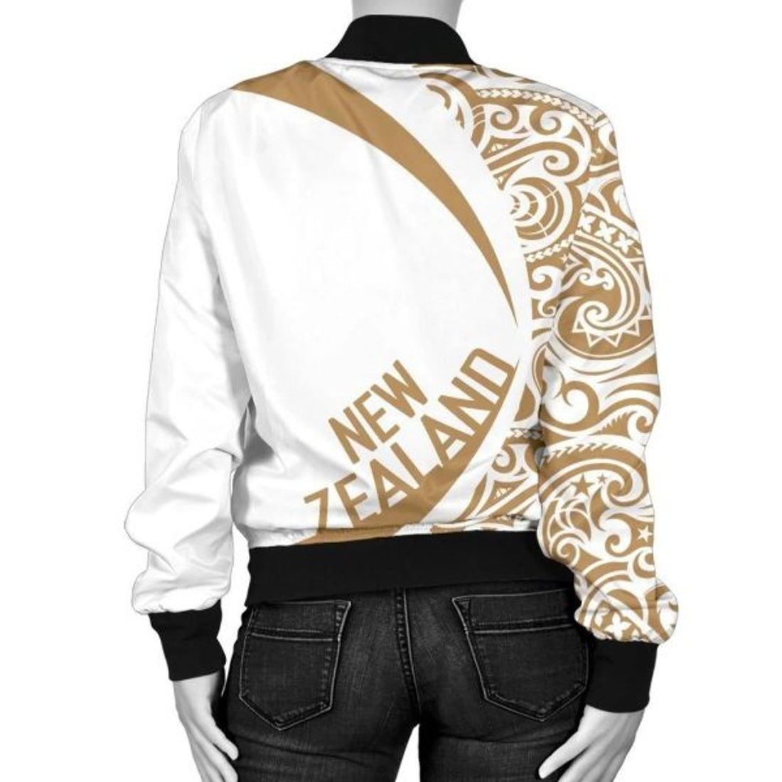 FUNSTUFFPRINT Bomber Jacket New Zealand Silver Fern Maori - Circle Style 3D Bomber Jacket
