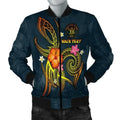 FUNSTUFFPRINT Bomber Jacket Niue Polynesian Personalised - Legend of Niue (Blue) 3D Bomber Jacket