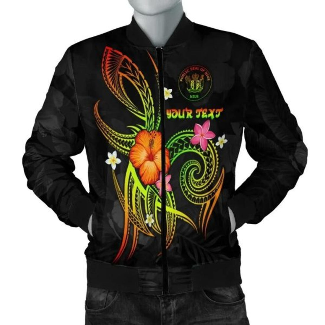 FUNSTUFFPRINT Bomber Jacket Niue Polynesian Personalised - Legend of Niue (Reggae) 3D Bomber Jacket