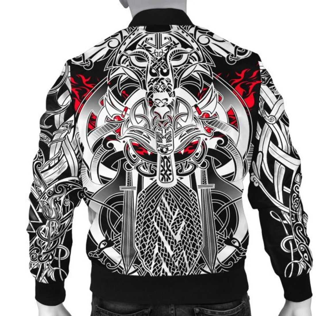 FUNSTUFFPRINT Bomber Jacket - Odin Eternal Flame 3D Bomber Jacket