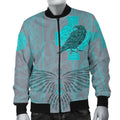 FUNSTUFFPRINT Bomber Jacket Odin's Celtic Raven - Scandinavian Tattoo Style Cyan 3D Bomber Jacket