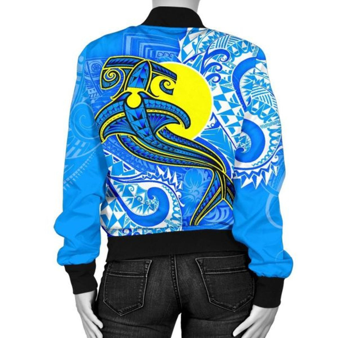 FUNSTUFFPRINT Bomber Jacket Palau Polynesian - Palau Flag with Polynesian Tattoo 3D Bomber Jacket