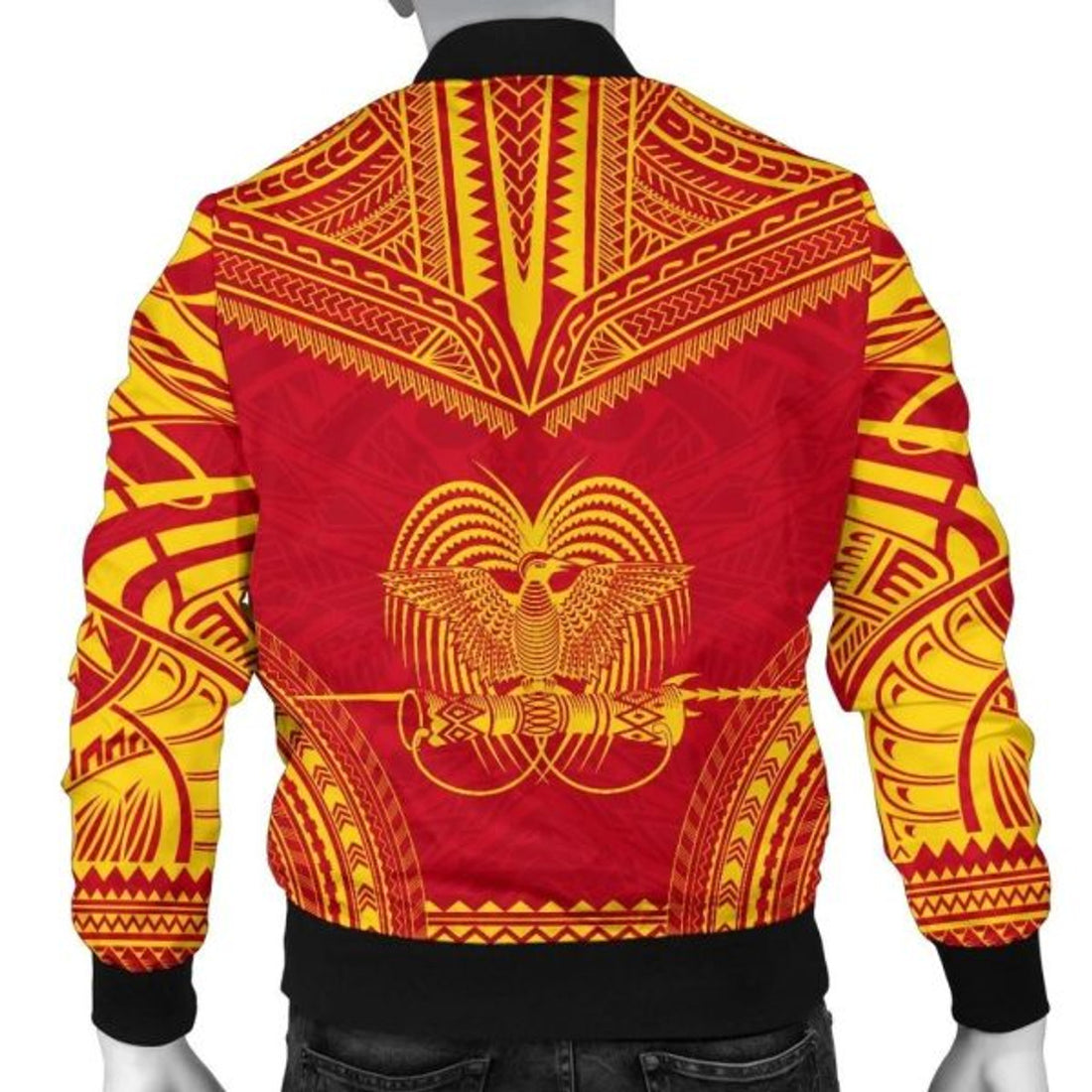 FUNSTUFFPRINT Bomber Jacket Papua New Guinea Flag Polynesian Chief 3D Bomber Jacket