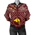 FUNSTUFFPRINT Bomber Jacket Papua New Guinea - Flag With Polynesian Patterns (Red) 3D Bomber Jacket