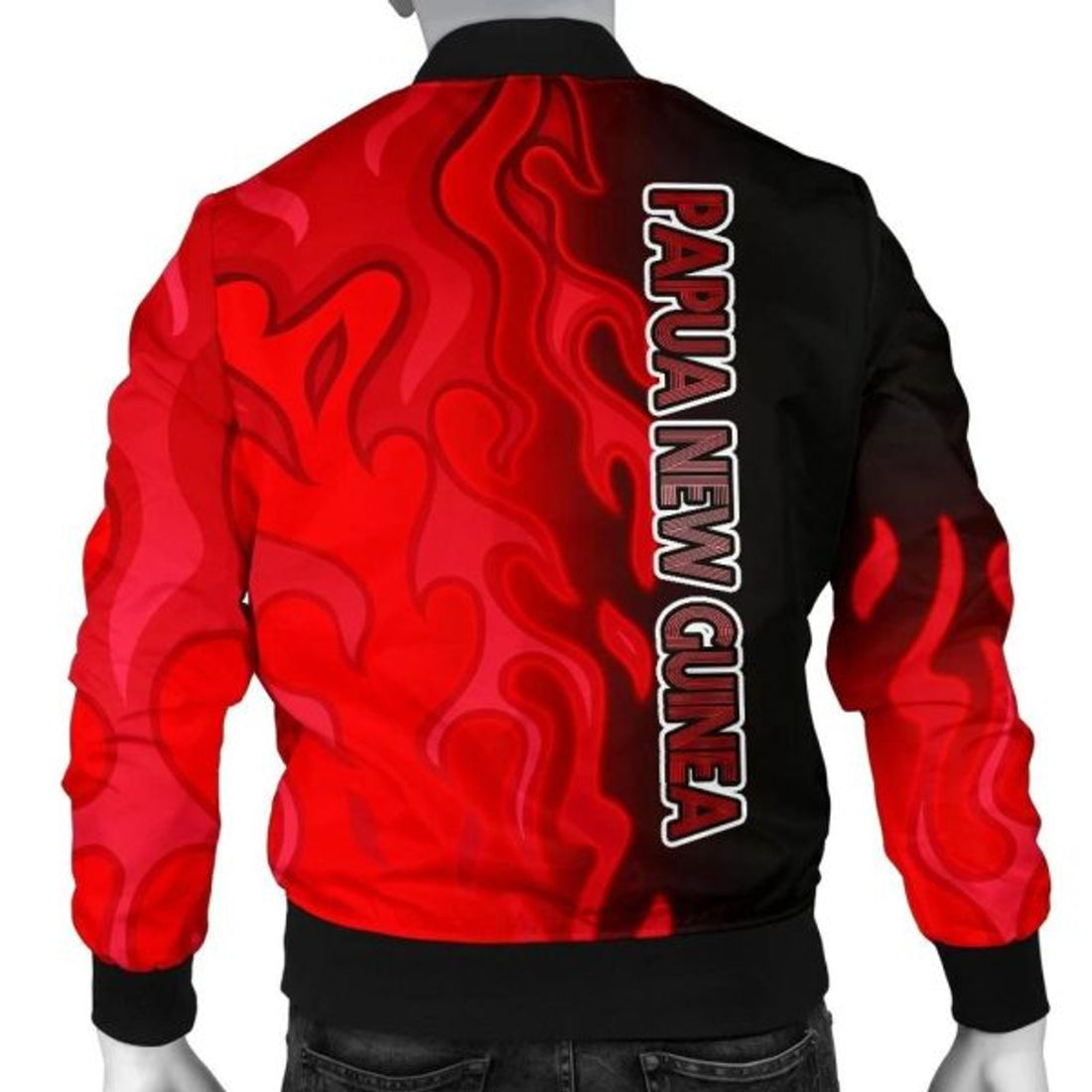 FUNSTUFFPRINT Bomber Jacket Papua New Guinea - PNG Flame 3D Bomber Jacket