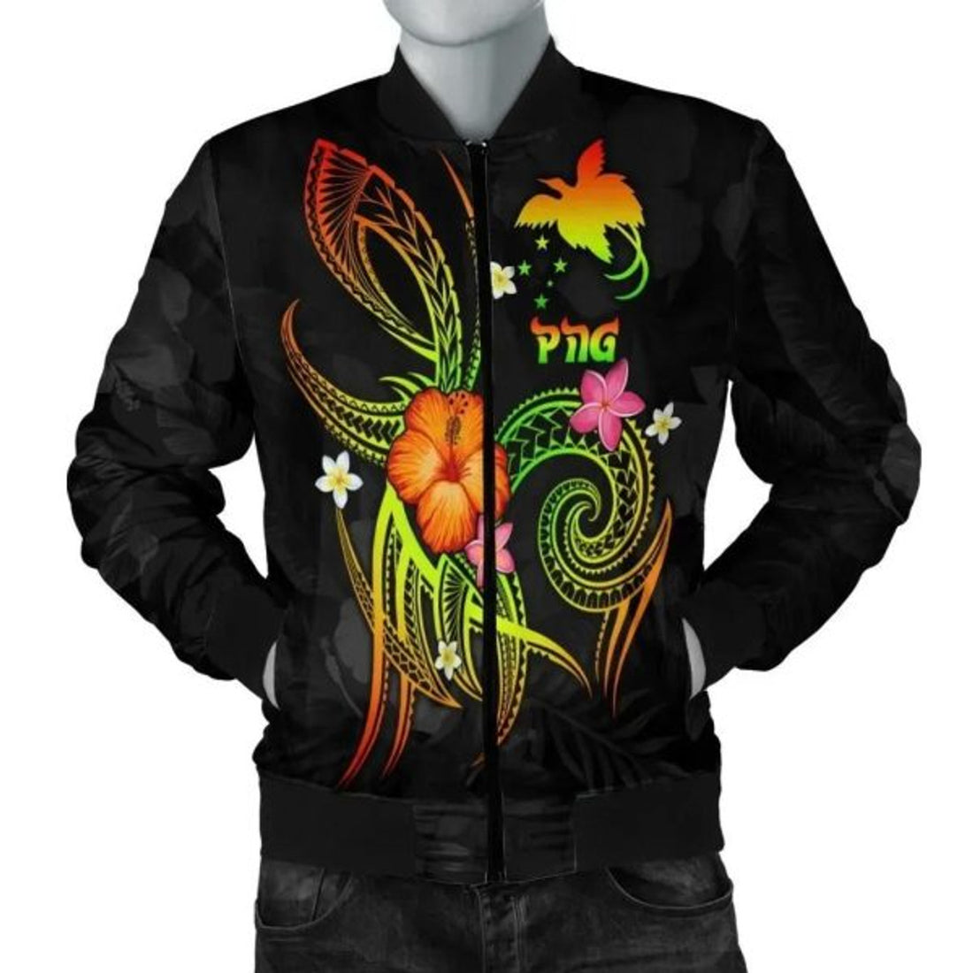 FUNSTUFFPRINT Bomber Jacket Papua New Guinea Polynesian - Legend of Papua New Guinea (Reggae) 3D Bomber Jacket