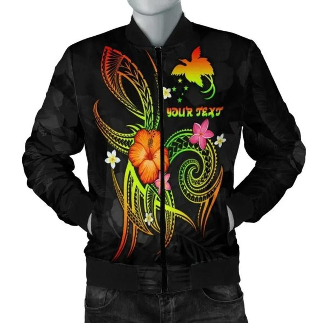 FUNSTUFFPRINT Bomber Jacket Papua New Guinea Polynesian Personalised - Legend of Papua New Guinea (Reggae) 3D Bomber Jacket