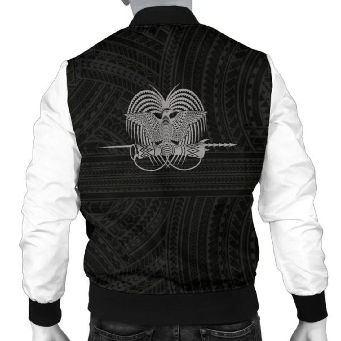 FUNSTUFFPRINT Bomber Jacket Papua New Guinea Polynesian Tattoo Style 3D Bomber Jacket