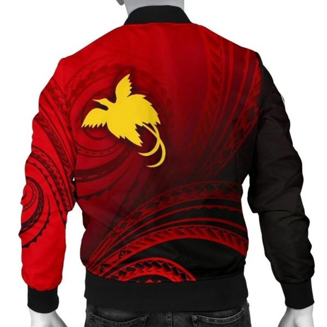 FUNSTUFFPRINT Bomber Jacket Papua New Guinea - Raggiana Bird of Paradise Polynesian Patterns 3D Bomber Jacket