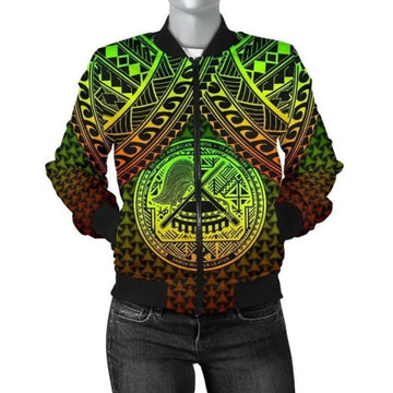 FUNSTUFFPRINT Bomber Jacket Polynesian American Samoa - Reggae Vintage Polynesian Patterns 3D Bomber Jacket